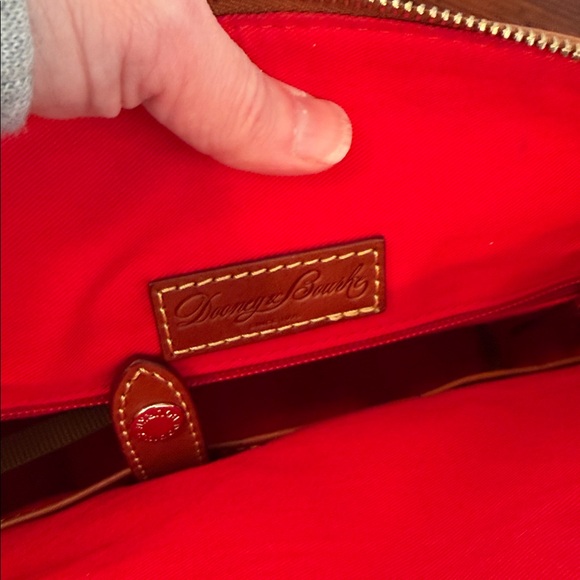 Dooney & Bourke Bristol Caramel Leather Satchel With Detachable Strap. - Picture 10 of 17